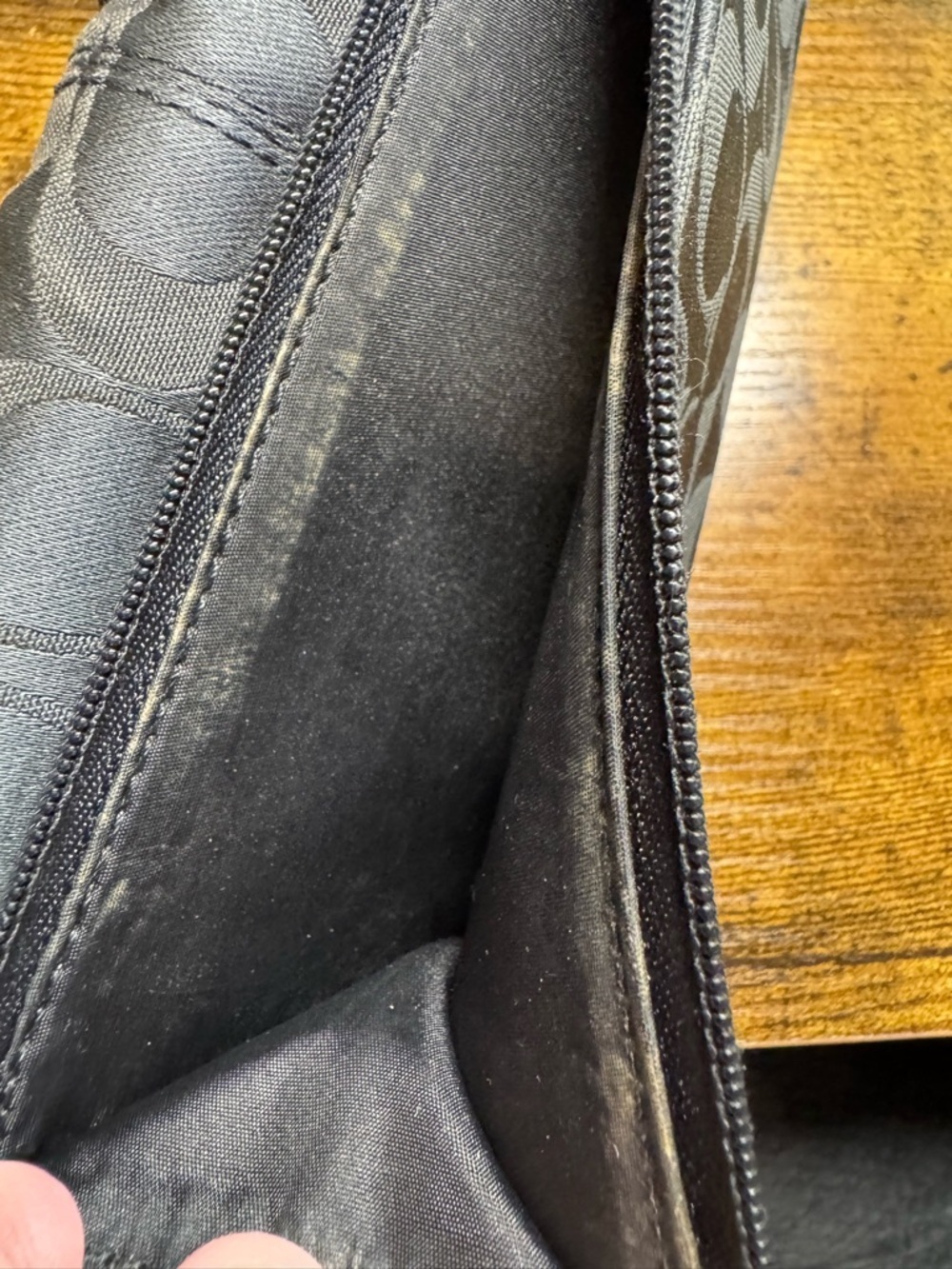 Coach Signature Wallet & Checkbook Holder Set Black/Gray Canvas Leather Trim - Picture 5 of 12